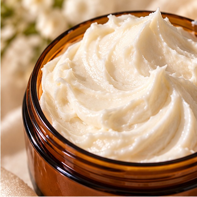 Close-up of whipped body butter texture